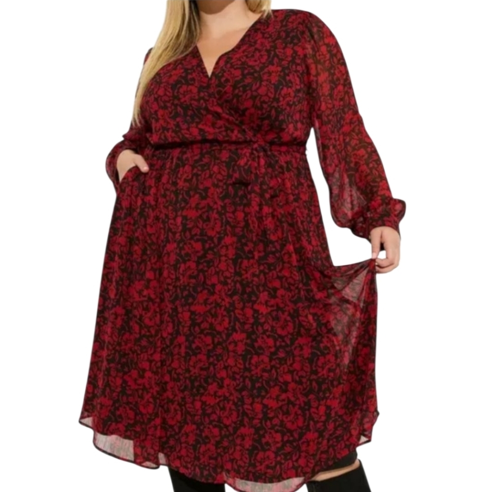 Torrid Midi Chiffon Dress Size 14-16